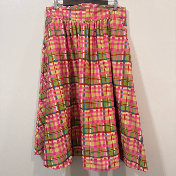 New York & Company 7th Avenue Design Studio Retro Cotton Plaid Skirt Size 14 - Picture 4 of 10